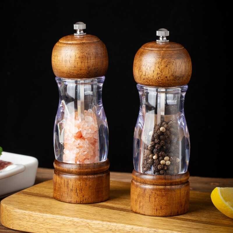 Wood Mill Condiment Salt At Pepper Grinder Set | Shopee Philippines