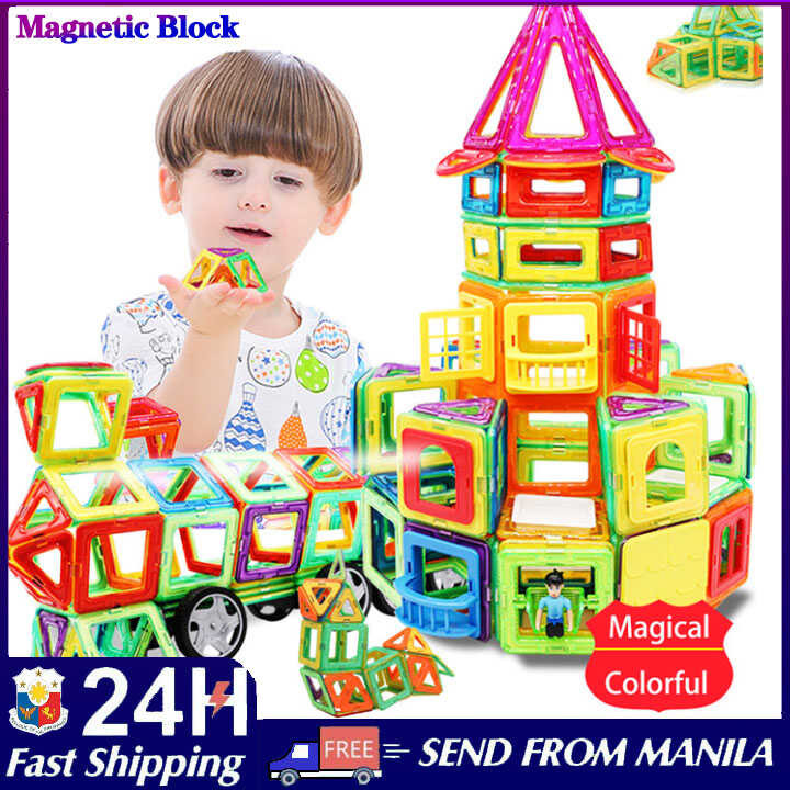 Size Big Magnet Building Bloc Tiles For Kids 3D Magnetic Educational ...