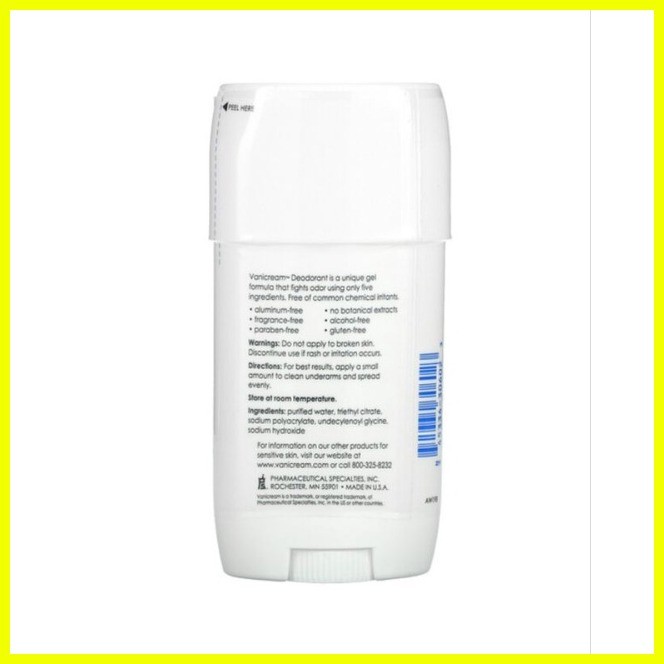 Vanicream Deodorant For Sensitive Skin, AluminumFree, Fragrance Free, 2 oz (57 g) Shopee