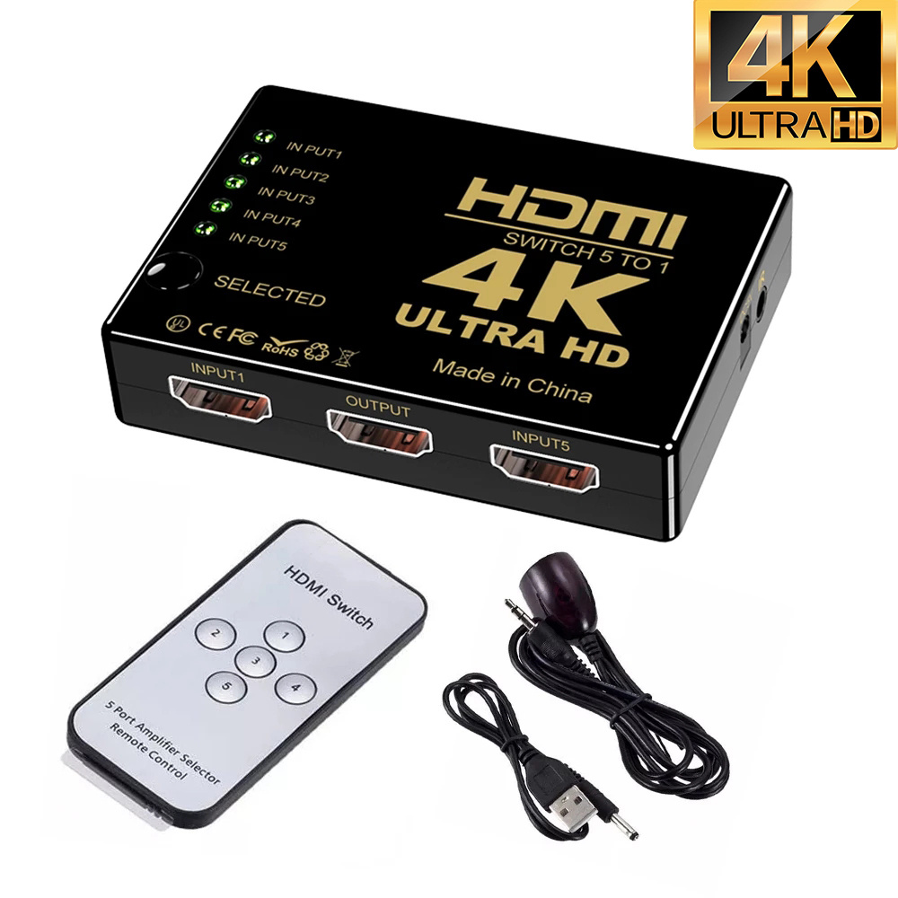 5x1 HDMI Switcher 1080P HDMI Switch Selector 3x1 Box HDMI Splitter 5 in