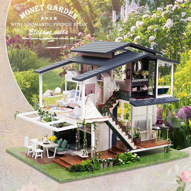 Tt Zhiquwu Handmade DIY Mini Building Kit Model INS French Style Villa ...
