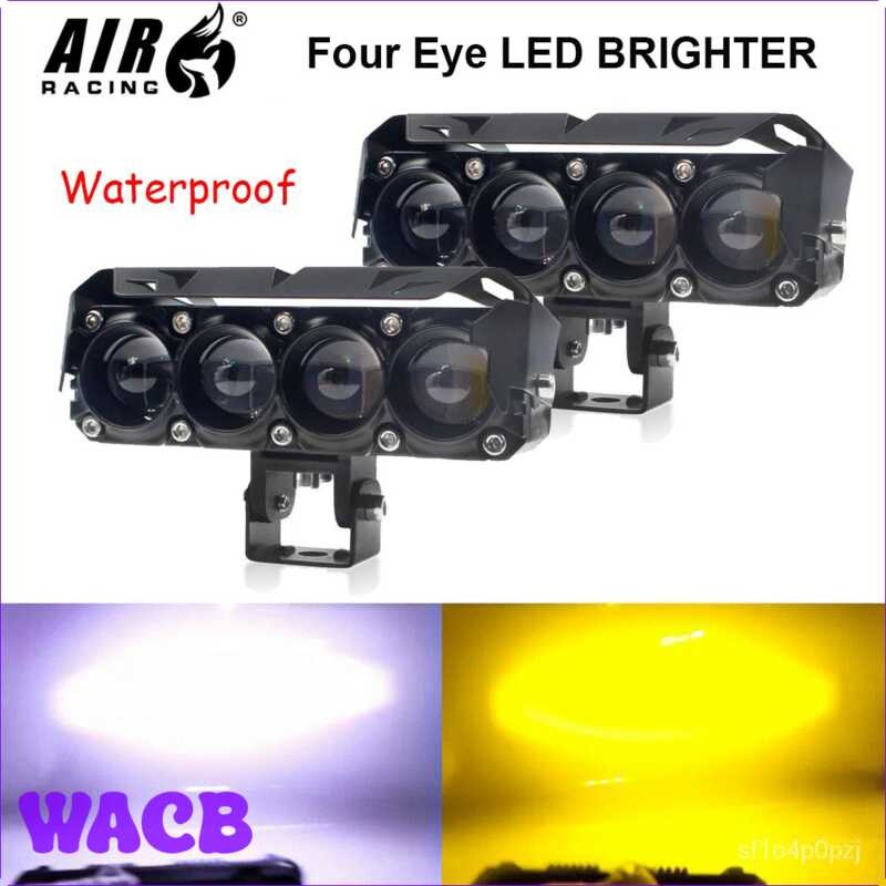 Dual [WACB] V4 Color Lights Motorcycle Spotlights Led Headlights 4 Lens ...