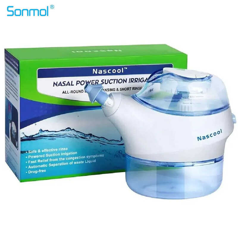 Nascool Electric Nasal Irrigation System With 50 Saltpods Suction ...