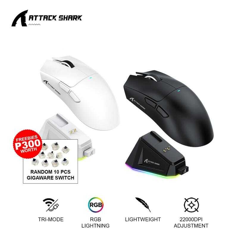 ATTACK SHARK X11 SE Mouse Da Gaming Wireless, Sensore PixArt PAW3311, BT/2.4G Wireless/Cablato, 22000 DPI, 65 Ore Di Batteria, Mouse Da Ufficio E Gaming Per Win11/Xbox/PS/Mac (Bianco - Foto 4
