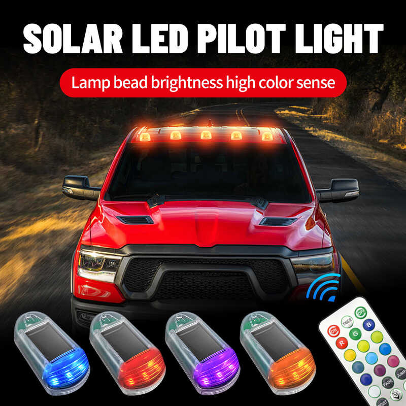 A Solar Remote Control Mouse 3Led Car Light Pickup Truck Roof ...