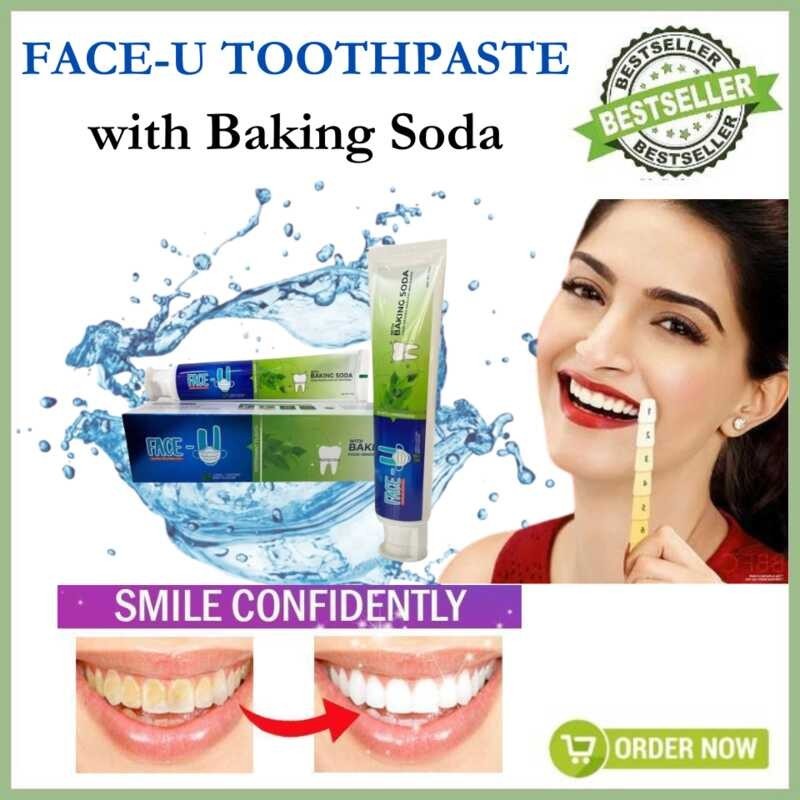 NO.1 FACE-U Toothpaste with Baking Soda Food Graded Healthy Whitening ...