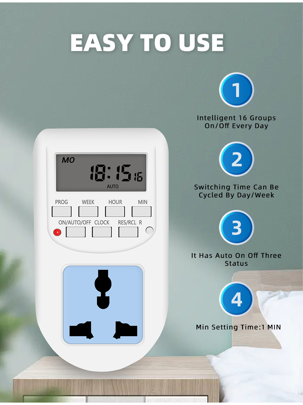 TAXNELE UK PLUG Digital Time Switch Timer Weekly Programmable ...