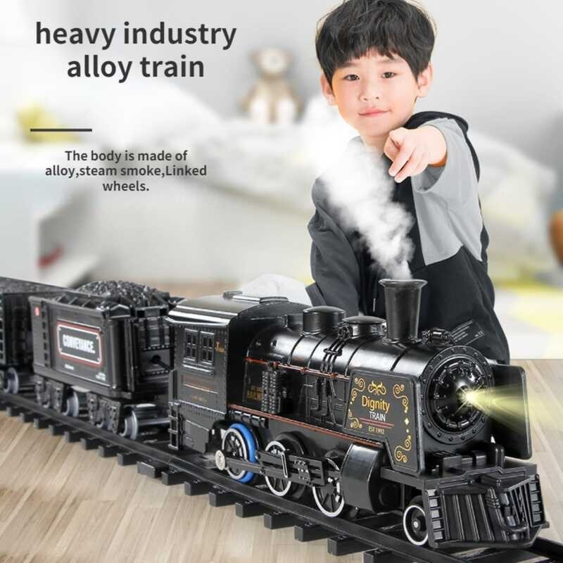 Ng Simulasyon Steam Alloy Metal Car Track Railway Classical Train Model ...