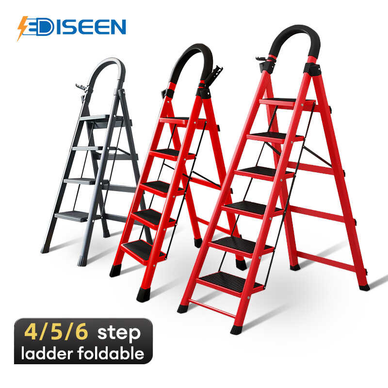 Foldable EDISEEN Step 4/5/6 Ladder Aluminium Heavy Duty Steps Household ...