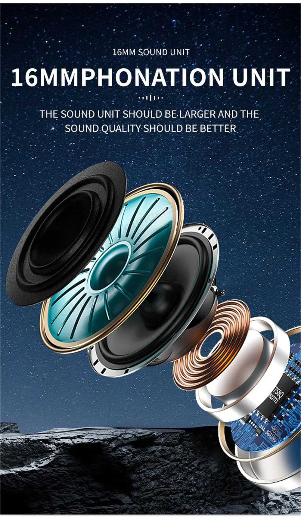 Single Headphone Ear Hanging Wireless 5.3 Bluetooth Noise Reduction Ear