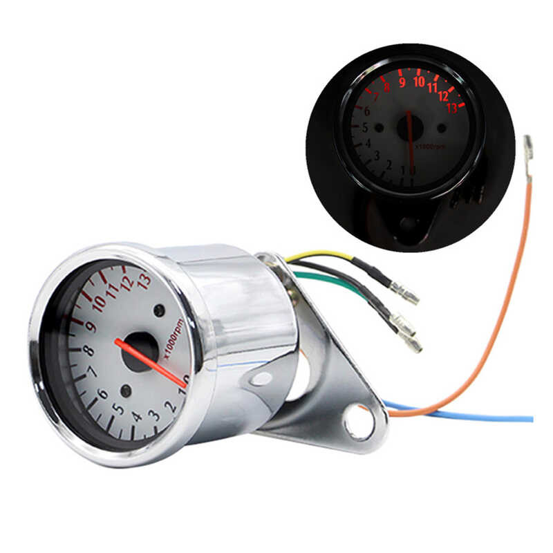 ZXH Tachometer 0-13000 Tach RPM Gauge Rev Counter Universal DC 12V ...