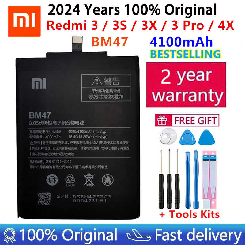 XIAOMI NEW BATTERIA ORIGINAL BM47 3,85V 4100mAh IONI DI LITIO PER REDMI 3 PRO