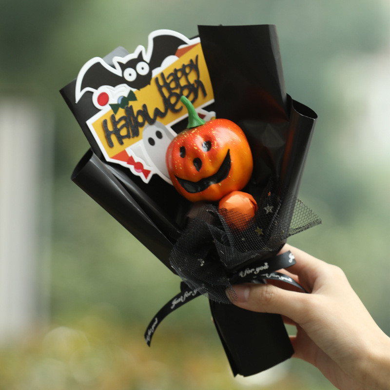 Halloween Pumpkin Flower Bouquets Festival Gift Party Supplies | Shopee ...