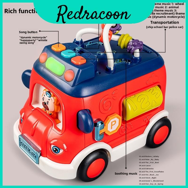 Toddler Interactive Light And Sound Bus Toy With Visual Stimulation For ...