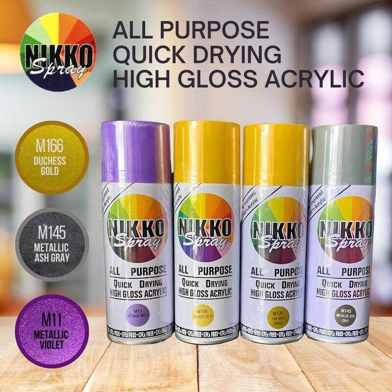EMJ Nikko Spray Paint Metallic Finish Ash Gray Gold Violet Silver For ...