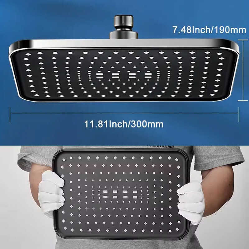 New 30Cm Large Size High Pressure Overhead Rain Shower Head Flow ...