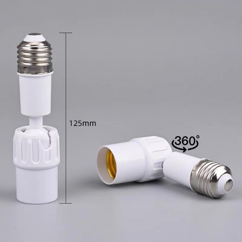 E27 Light Bulb Socket Extender 360Degree Rotation Lamp Holder LED Light ...