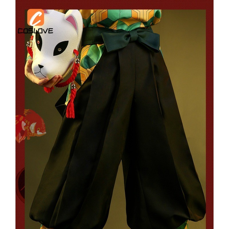 Anime Demon Slayer Sabito Cosplay Clothing Full Set Costume Kimono ...