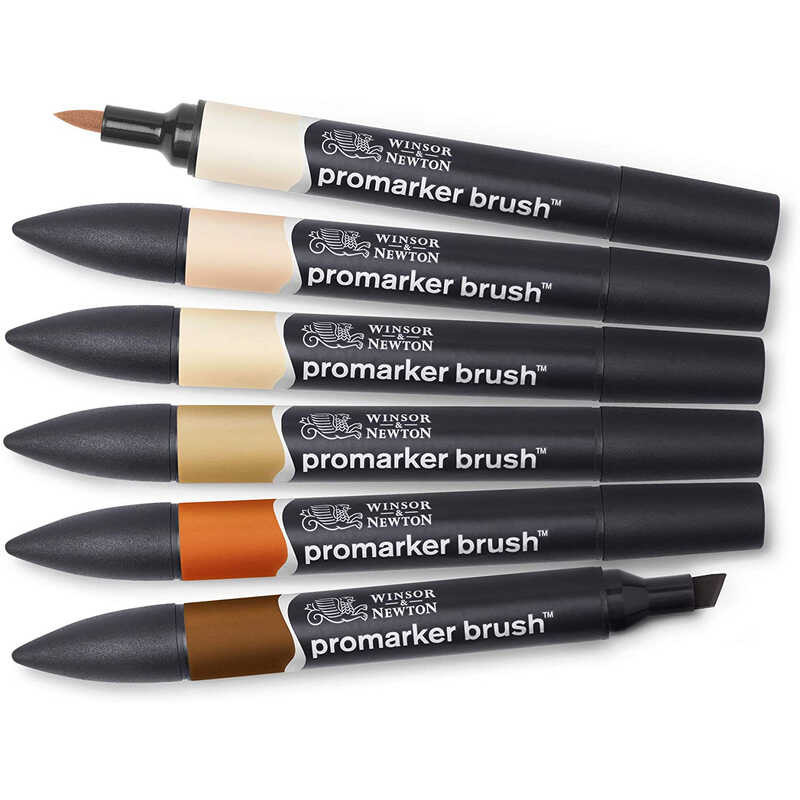 Winsor & Newton 6/12/24 Kulay Promarker Brush Markers Double Tips (Soft