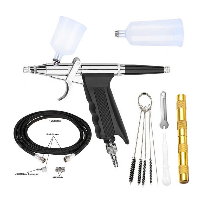 Gravity Feed Dual-Action Airbrush Spray Gun Art Craft Model Paint Nail ...