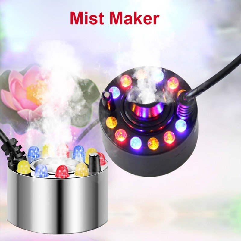 12 LED Mist Maker Aquarium Fogger Ultrasonic Atomizer Super Big Mist ...