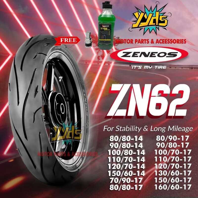 Motorcycle Zeneos Zn62 Tire Gulong 14 Rim 17 Rim (Tubeless) | Shopee ...