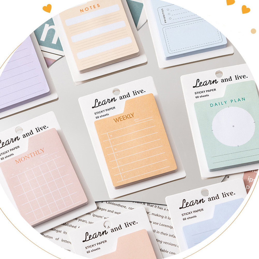 60 Sheets Multifunctional Sticky Notes Notepad Memo To Do List Planner ...