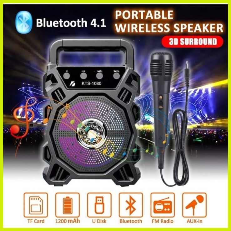 ∈ COD SP Karaoke Portable Wireless Bluetooth Speaker With FREE Mic KTS ...