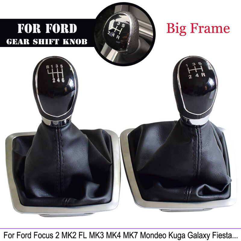 6 5 Speed Gear Shift Stick Lever Knob With Gaitor Boot Cover For Ford