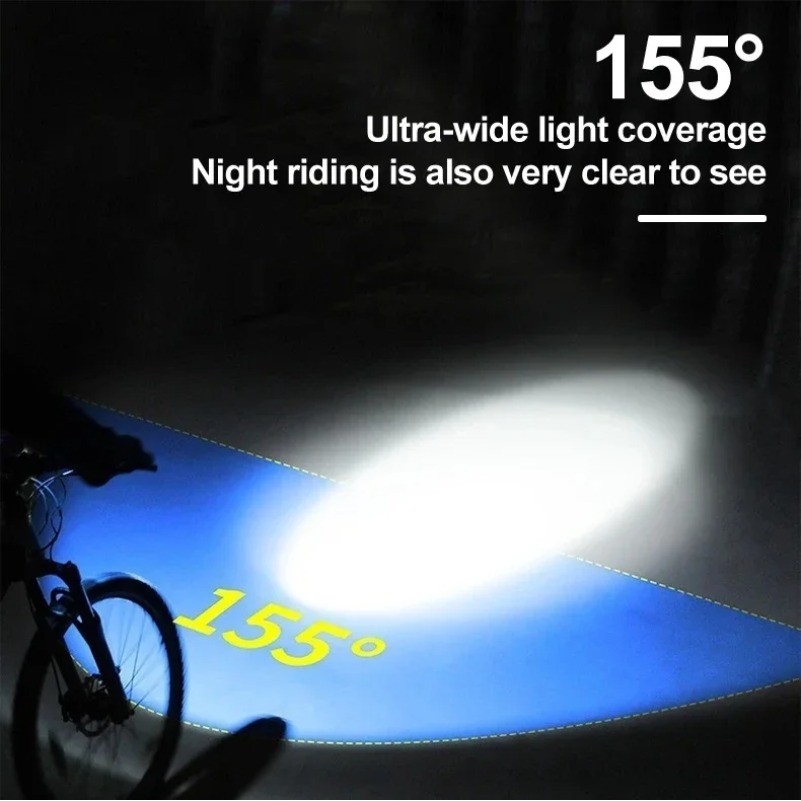 BUCKLOS Bicycle Headlight with Horn Solar Charging Ultralight Bike