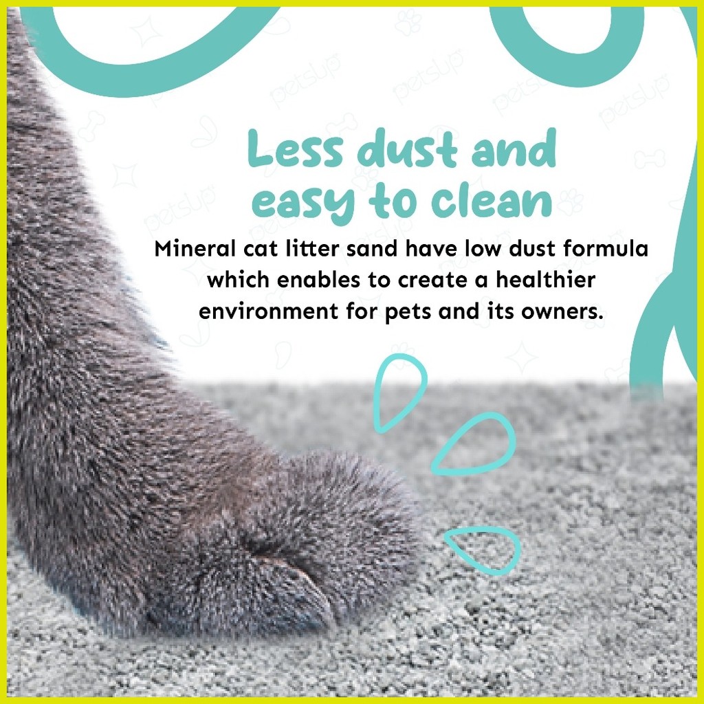 Petsup Cat Litter Sand Mineral Sand Bentonite Litter 3KG Easy Scoop
