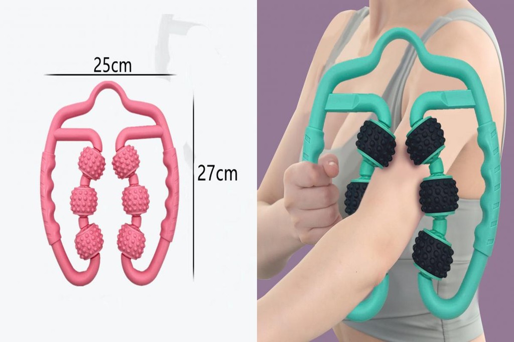 Skym* Pain Relief Muscle Roller Portable Muscle Roller 6wheel Muscle