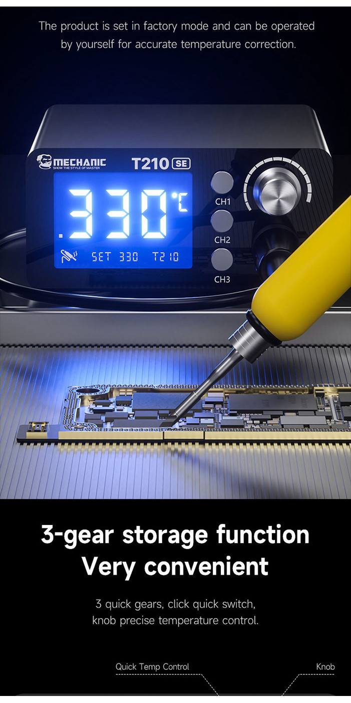 MECHANIC T210 SE Soldering Station LED Digital Adjustment Auto Sleep ...