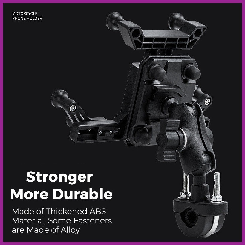 COD Motorcycle Mobile Phone Holder 360° Adjustable Rotation ABS+Alloy ...