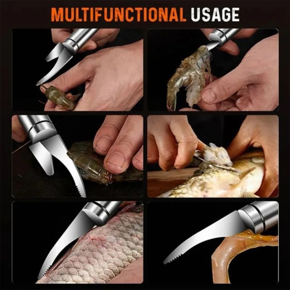 Stainless Steel Fast Shrimp Peeler 6 in 1 Shrimp Line Cutting Scraping ...