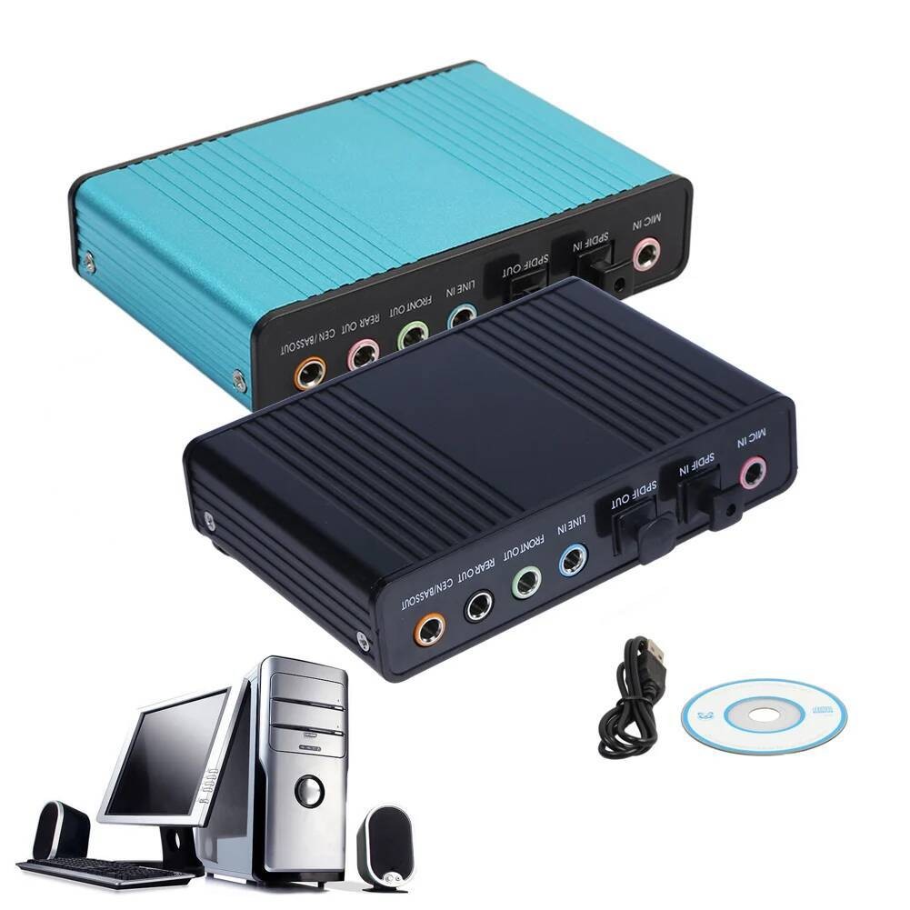 6 USB Channel 5.1 External Optical Audio Sound Card for Notebook PC ...