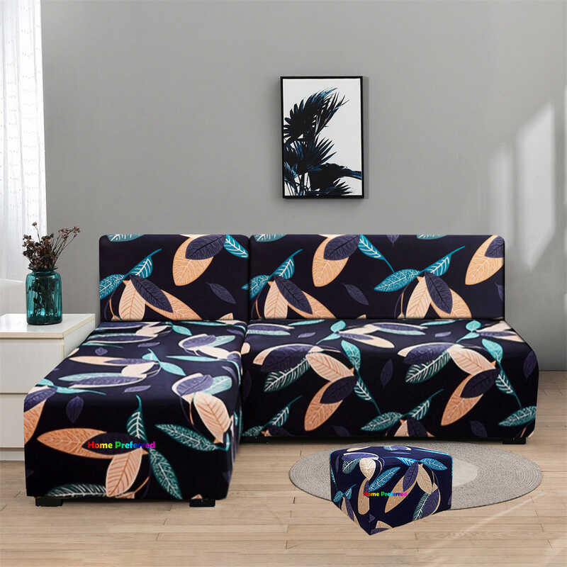 Armless L Shape Set With Footstool Stretchable Home Decoration Sofa ...