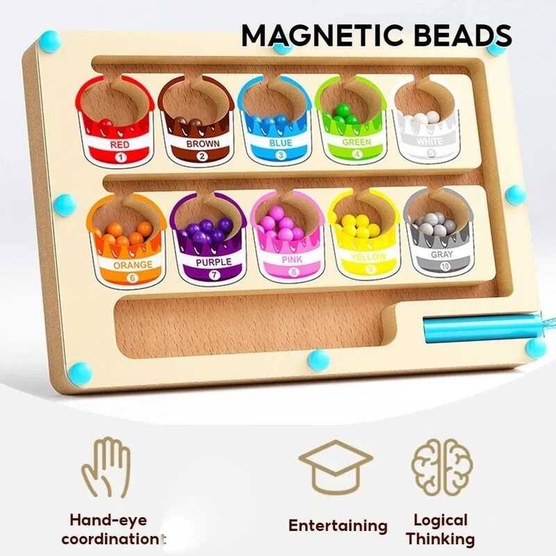 Early Education Toy Color Sorting Board And Number Maze Magnetic Toy ...
