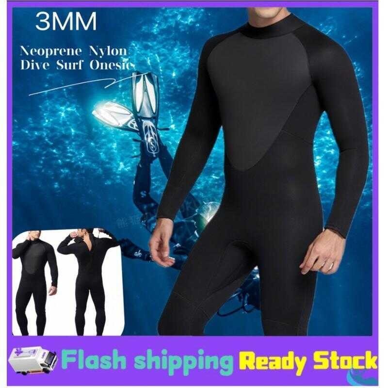 Men's Full Neoprene Body Leotard Wetsuit 3Mm Scuba Zipper Diving