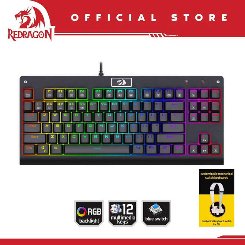 K568 Redragon RGB DARK AVENGER Mechanical Gaming Keyboard 87 | Shopee ...