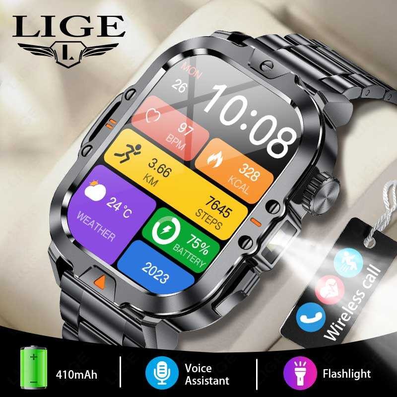Flashlight LIGE Watch AMOLED HD Screen Bluetooth Call Women Fiess ...