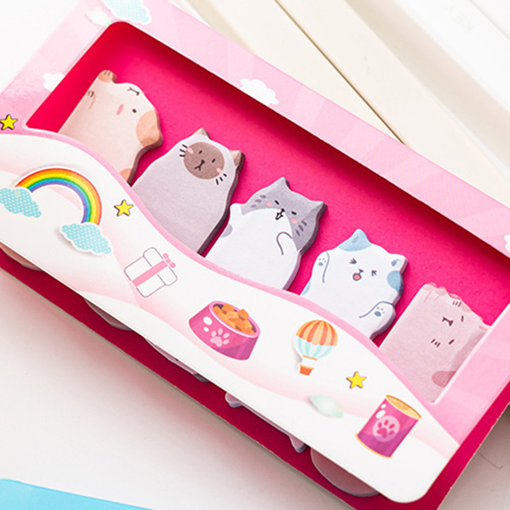 150 Sheets/set Cartoon Animals Sticky Notes Classified Indexing ...