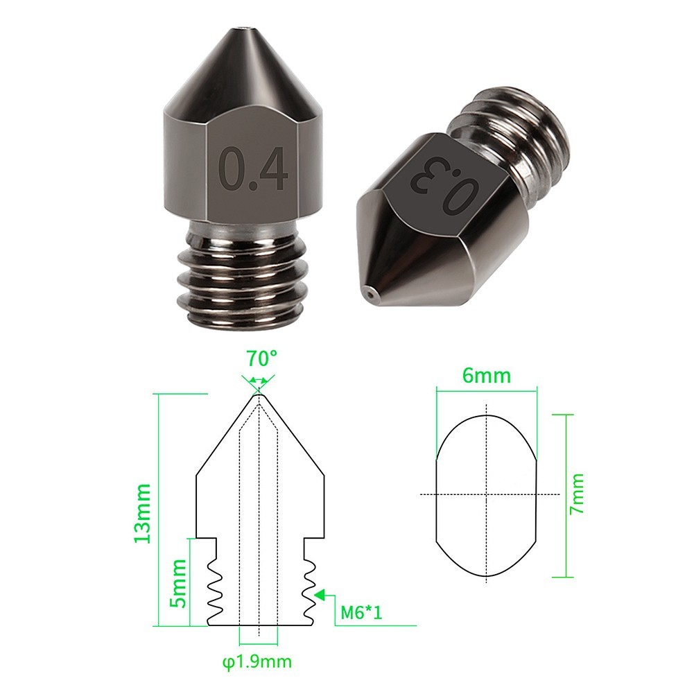 tobetopone.ph ️ For MK8 Brass Hardened Steel Nozzle Print Head Extruder