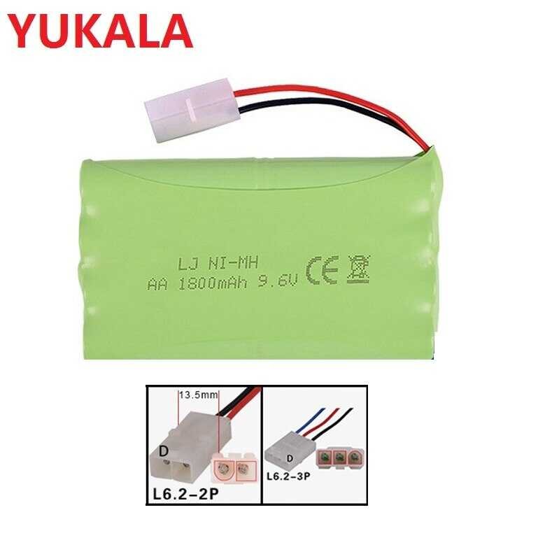Batterie Rechargeable 9,6V 2800mAh AA – Prise Tamiya + Câble USB – Pour Voitures RC, Camions, Chars, Bateaux – Protection Intégrée
