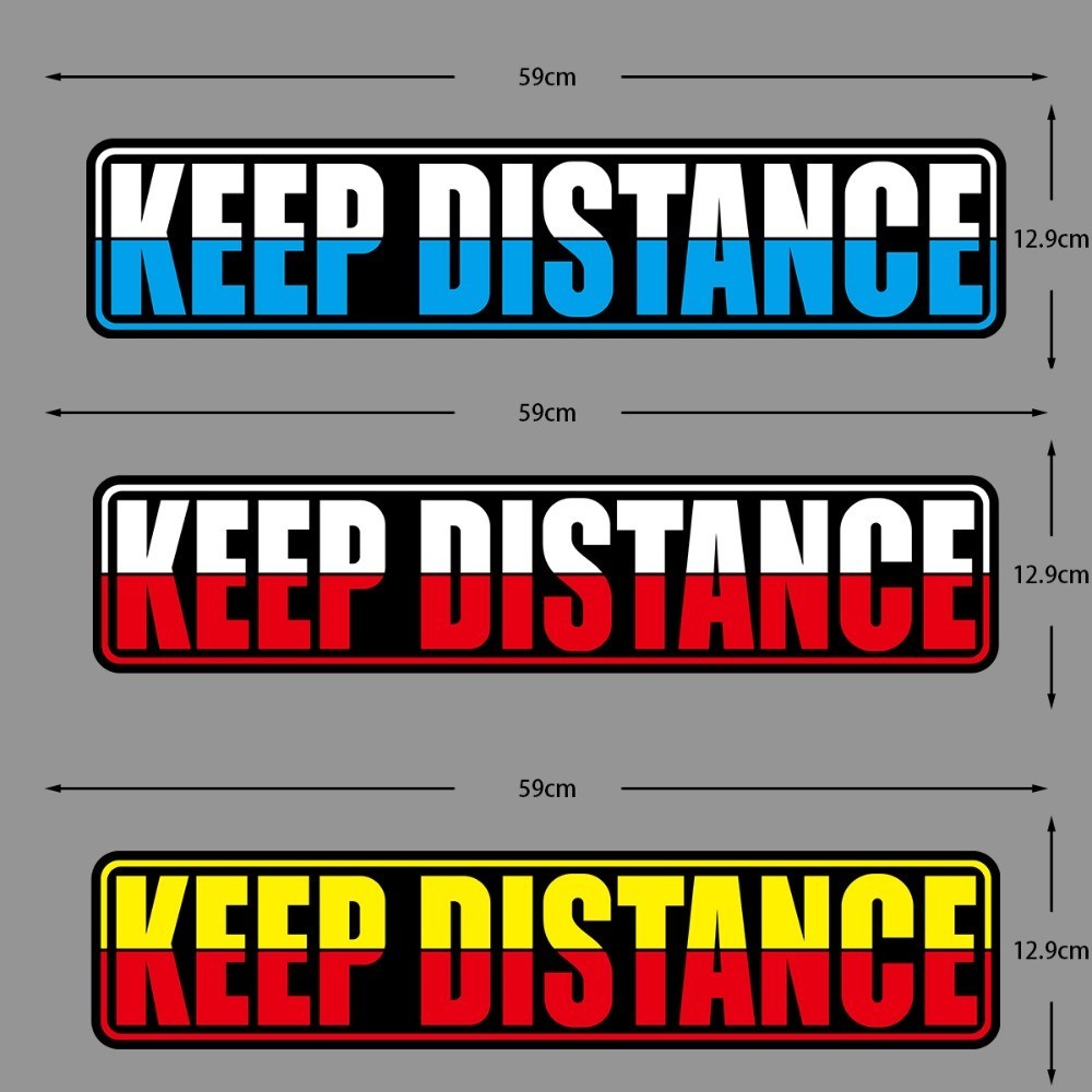 KEEP DISTANCE Sticker - Waterproof Safety Warning Decal for Motorcycle ...
