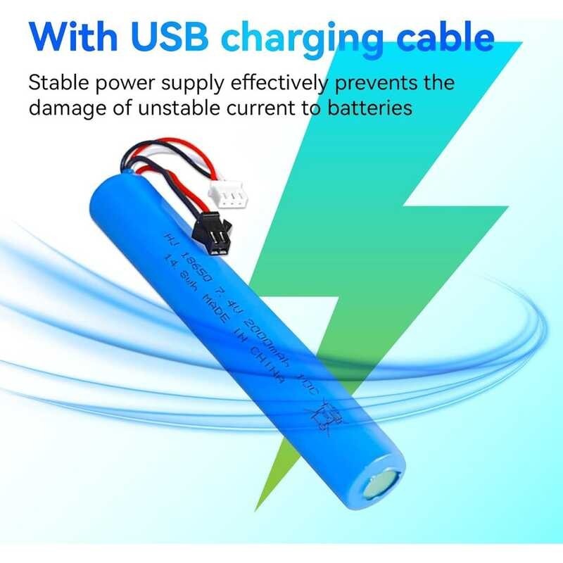 11 1v 2pc 2000mah Usb Charger Compatible With Water Toys Airsoft Gel
