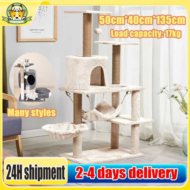 Tree Condo House Tower Hammock Climbing Grab Board And Column Cat Villa