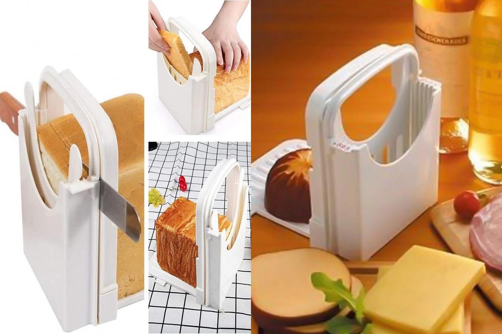 SUNFA Compact Bread Slicing Guide Homemade Bread Slicer Foldable Bread