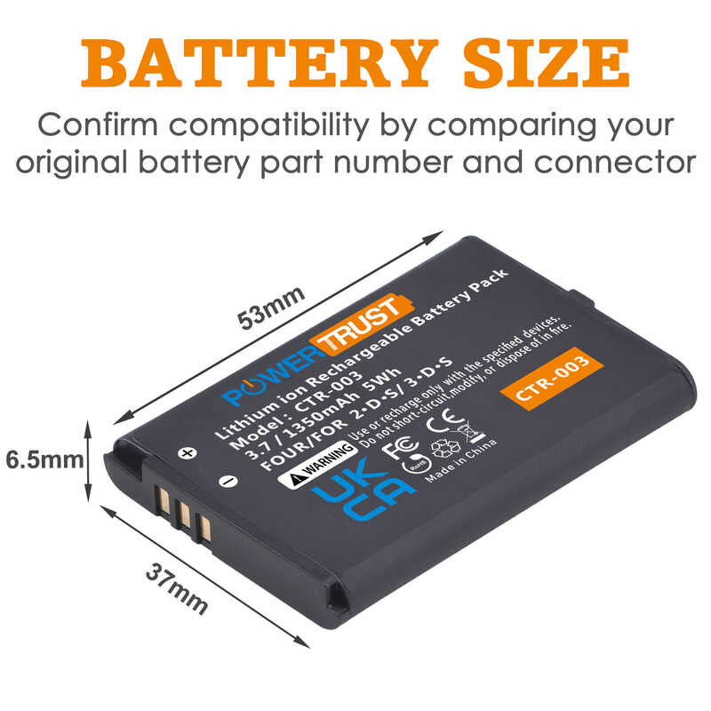 1350Mah 3.7V Ctr003 Ctr003 CTR 003 Rechargeable Lithium LiIon Battery