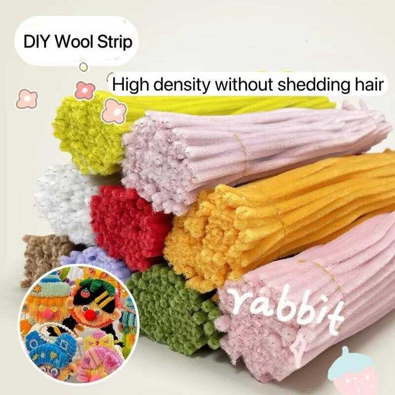 50Pcs Colorful Dense Fuzzy Wire Pipe Cleaner Craft Flower Chenille Stem ...